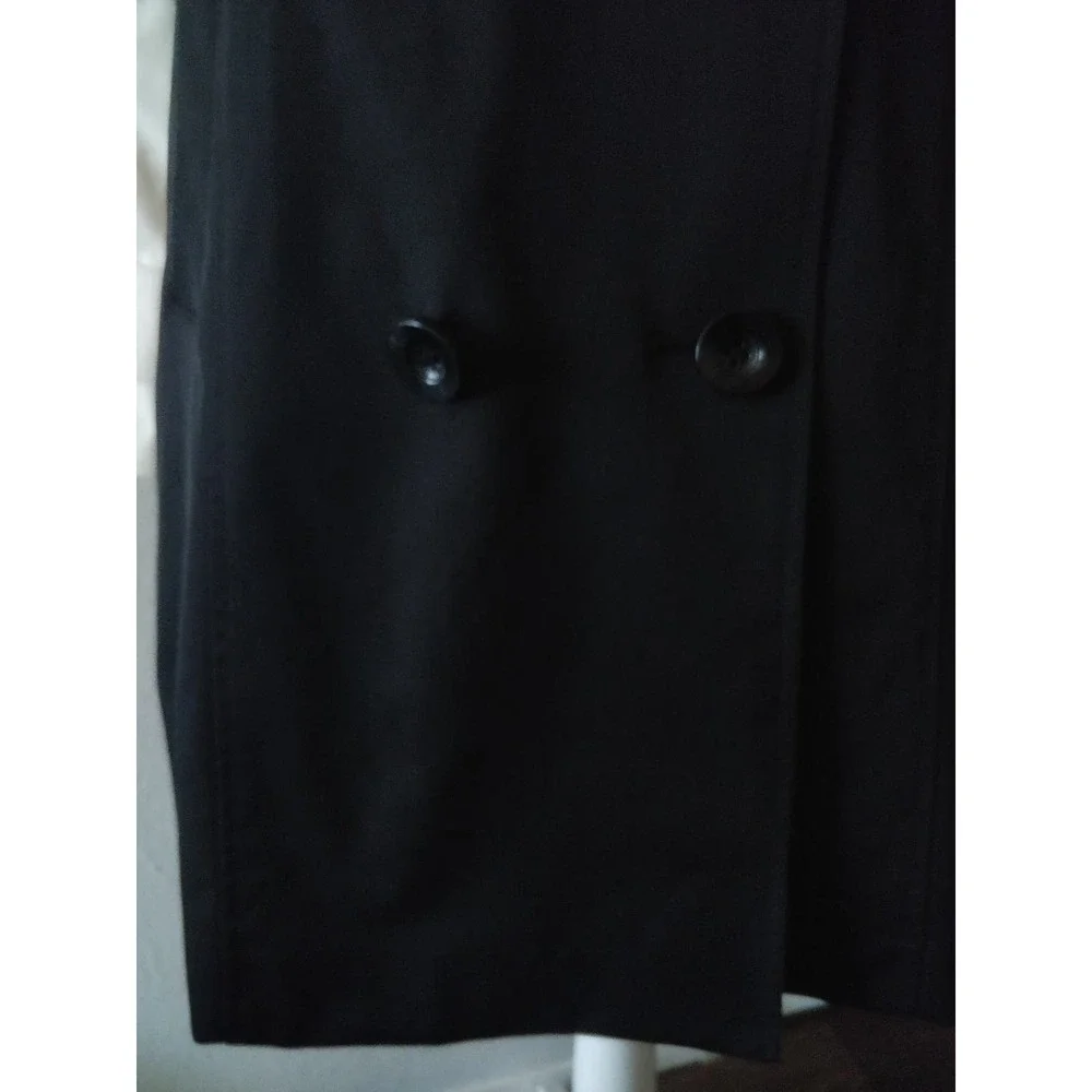 3/$20 Forever 21 Black White Colorblock Peacoat Trench Longline Jacket M - Picture 6 of 13